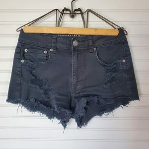 American Eagle Black Denim Shorts, size 6